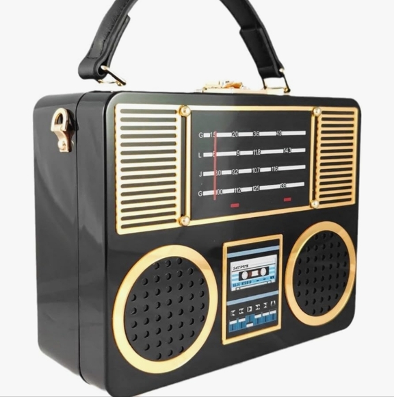 Acrylic Novelty BoomBox Style Crossbody Clutch - Picture 2 of 14
